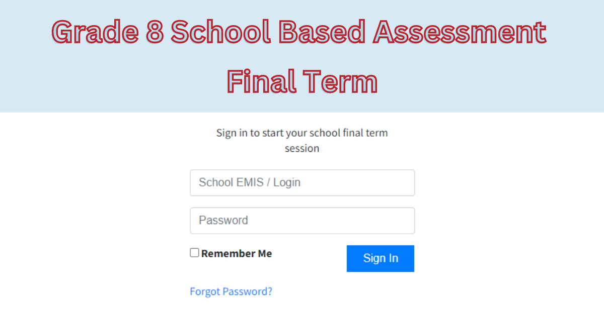 Grade 8 SBA Final Term 2024 Download Now